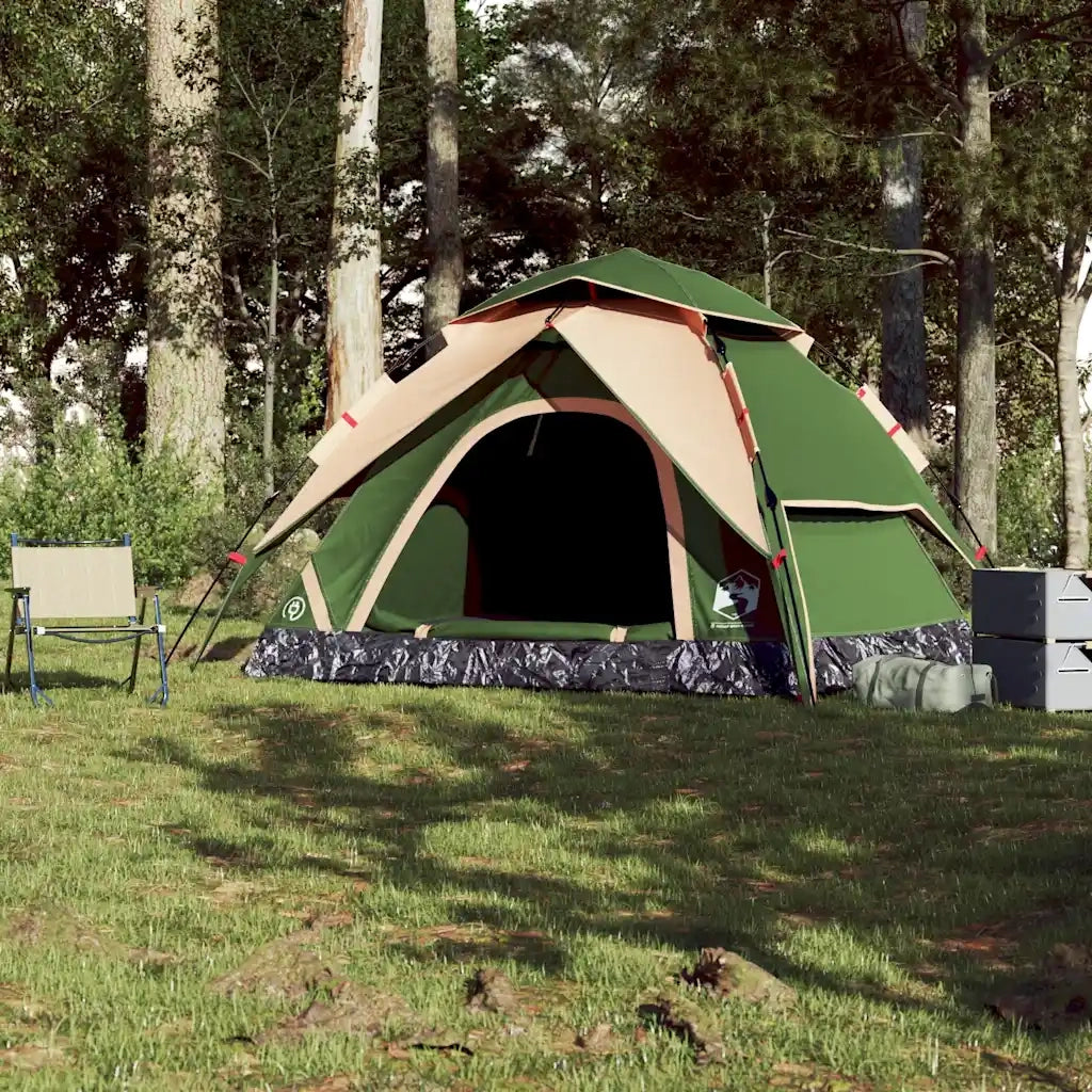 Tenda a Cupola da Campeggio 5 Persone-Tenda per Escursionismo Verde a Rilascio Rapido 689226