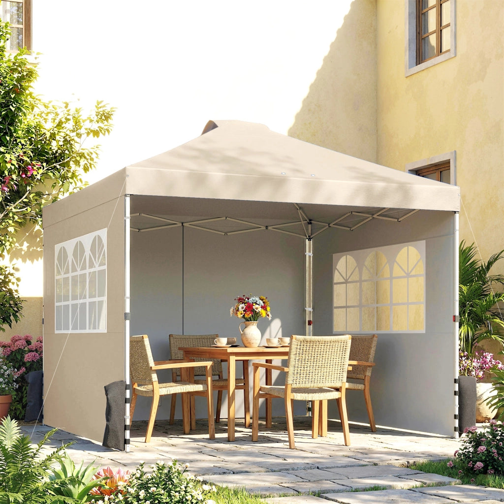 Tenda da Giardino Pieghevole 3x3m ¨C zephmum ¨C Grigio