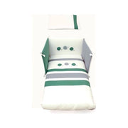 Piumone lettino pali 0687astridg astrid set 3 pezzi bianco, verde e gr