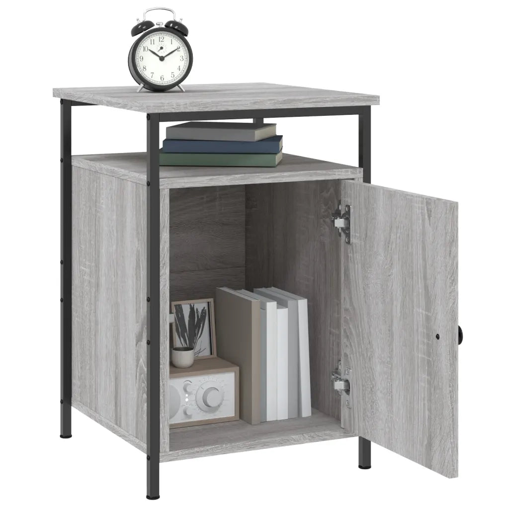 Comodini 2 pz-Set di 2 Tavolino da notte Grigio Sonoma 40x42x60 cm in Legno Multistrato 737298