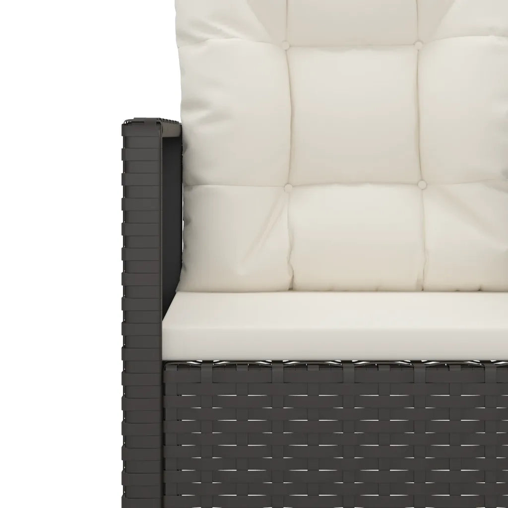 Set Salotto da Esterno 4 pz | Set di Mobili da Esterno con Cuscini in Polyrattan Nero