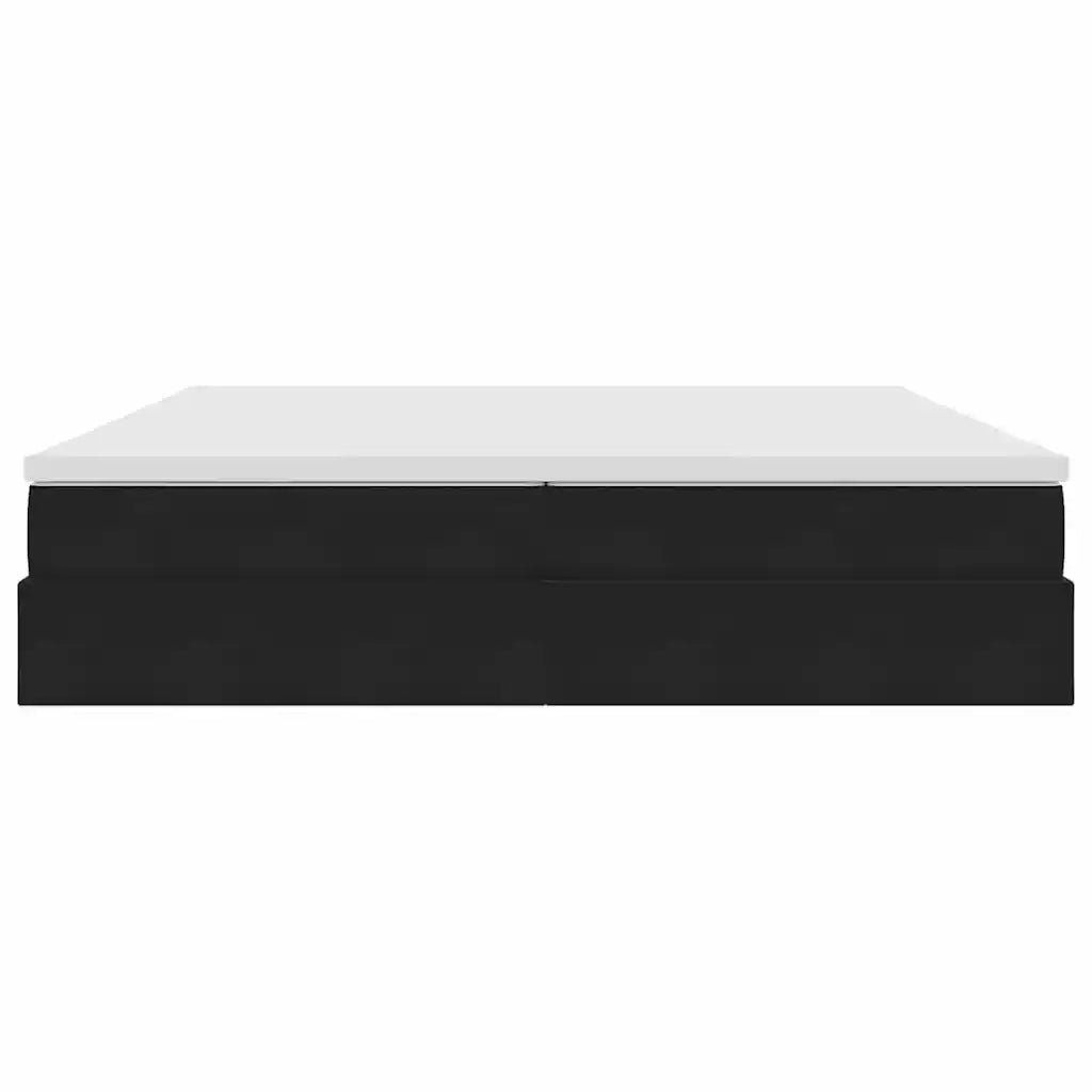 Letto con contenitore e materasso Nero 200 x 200 cm Velluto 3370325