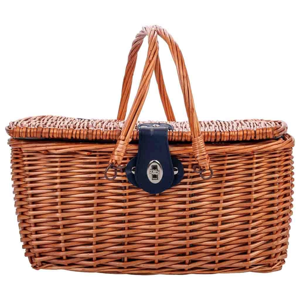 Cesto picnic 4 servizi blu navy 40x28x22h cm