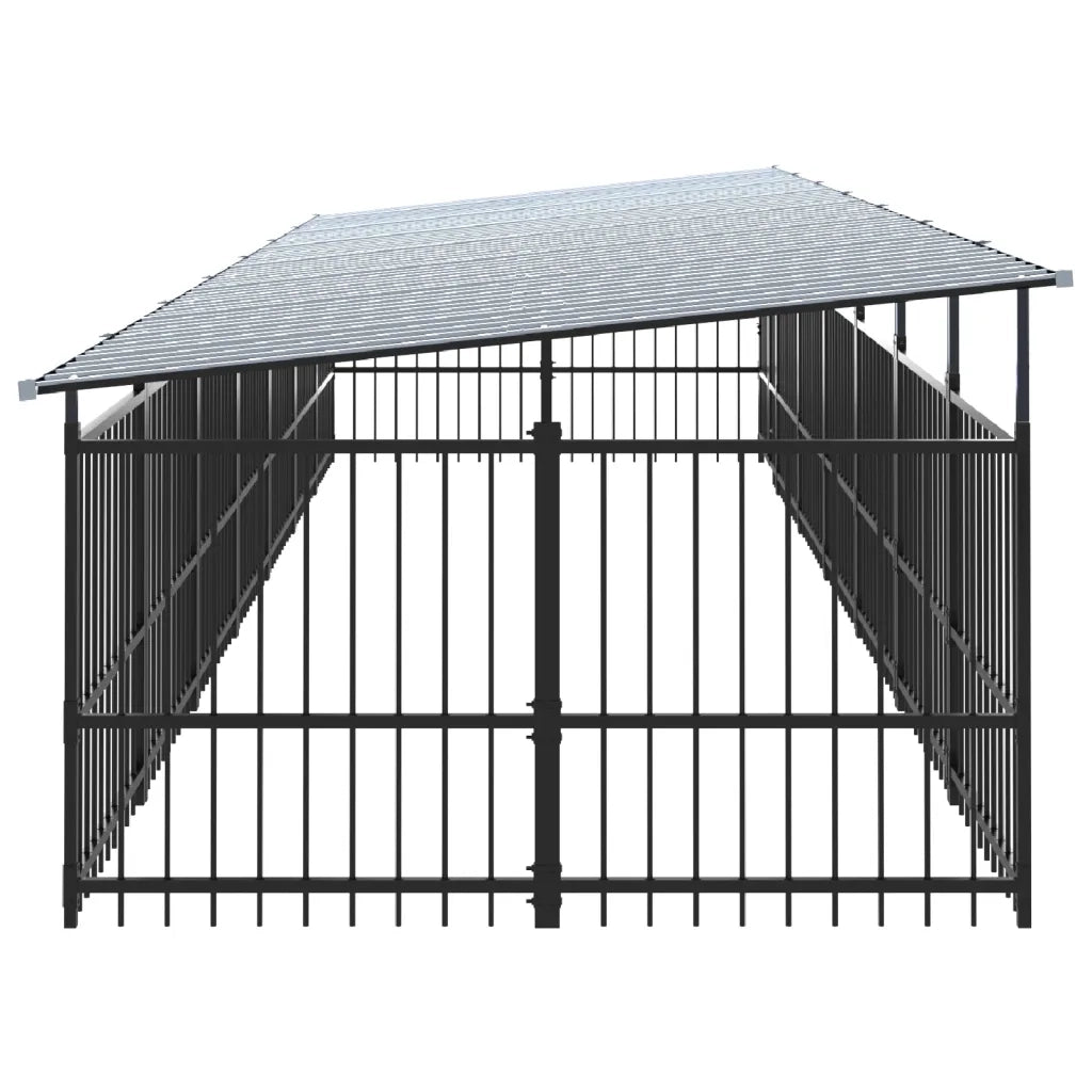 Gabbia per Cani da Esterno con Tetto in Acciaio 13,14 mÂ² cod mxl 44299