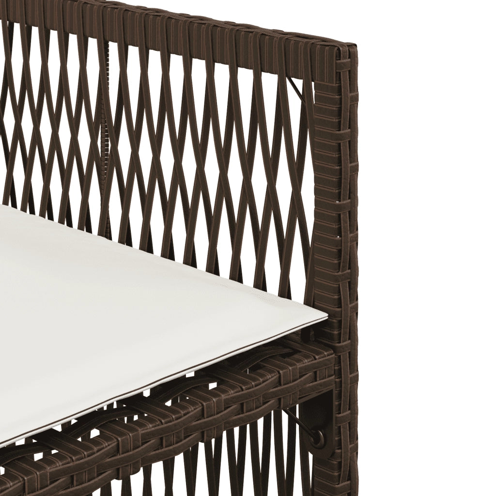 Set da Pranzo da Giardino 13pz con Cuscini Marrone Polyrattan 3211665