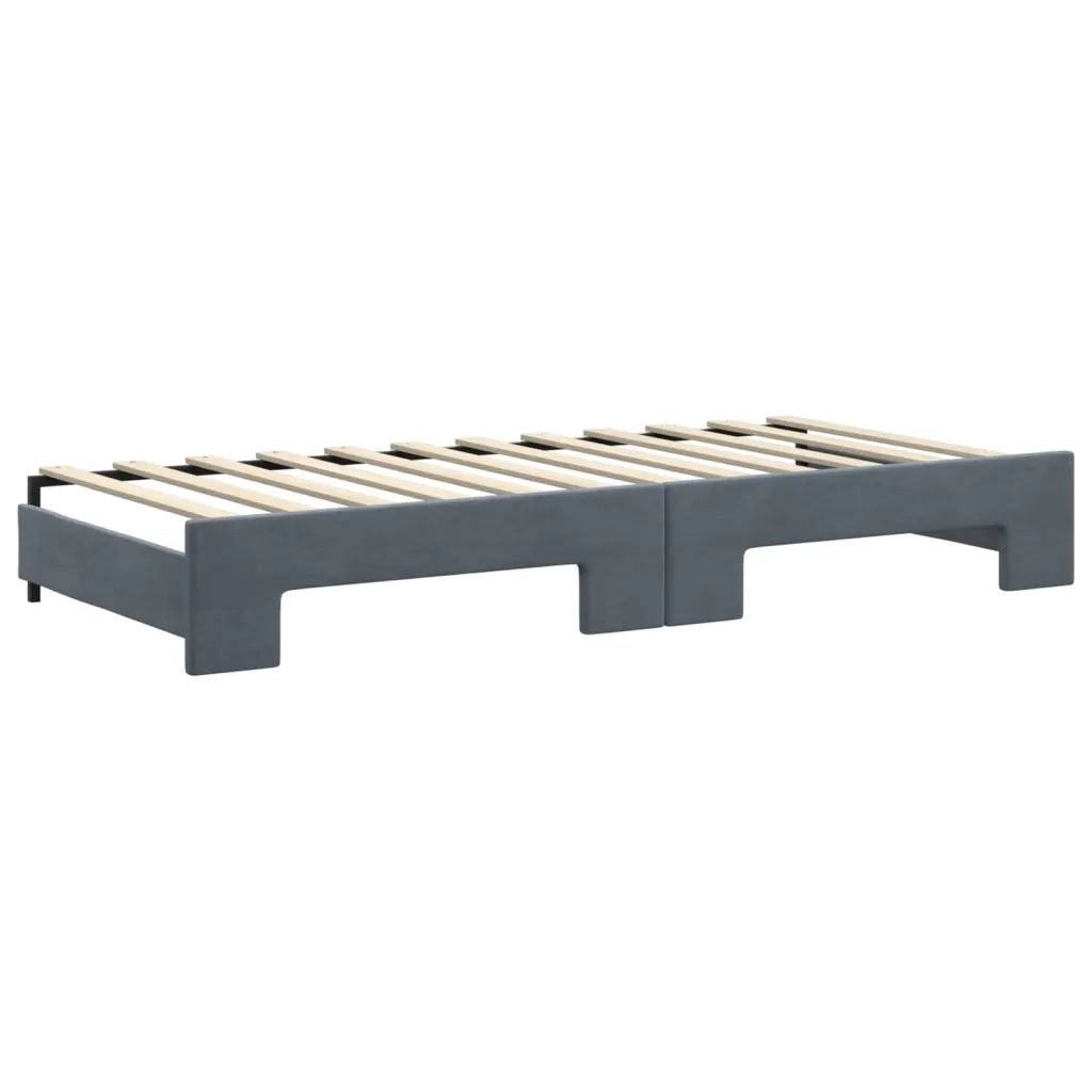 Divano Letto Estraibile Cassetti-Sofa Letto-Daybed Grigio Scuro 90x200cm Velluto 693722