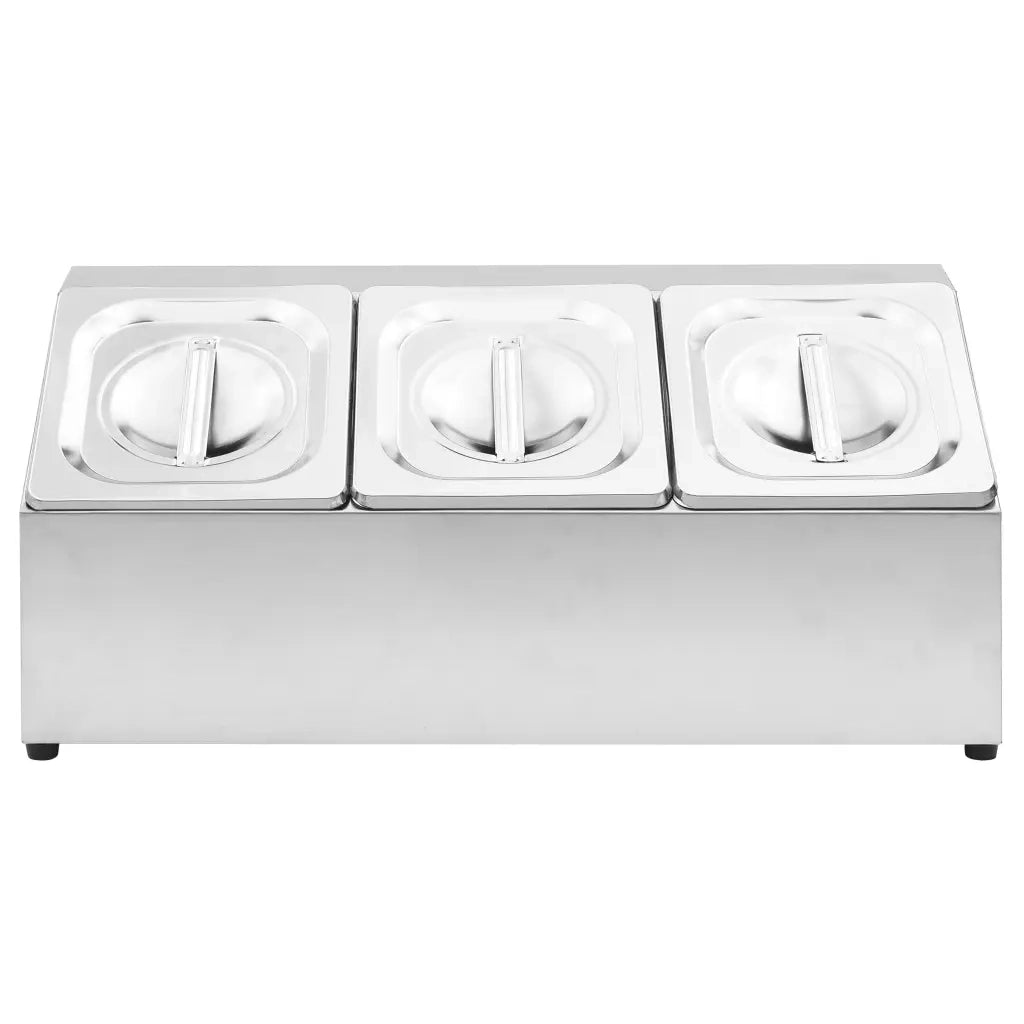 Supporto Gastronorm con 3 Contenitori GN 1/6 in Acciaio Inox 51220