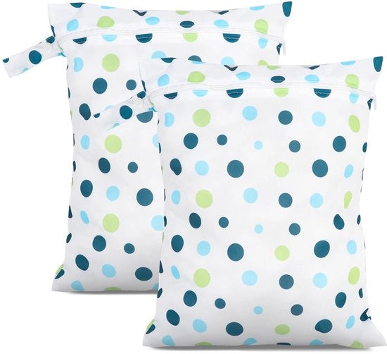 Set di 2 sacchi di asciugatura 40 x 30 cm, sacchi di asciugatura impermeabili blu, borse per bagagli con chiusura a righello, sacchi di asciugatura per la piscina, per i costumi da bagno, per gli asciugamani da spiaggia, per le mutandine per bambini