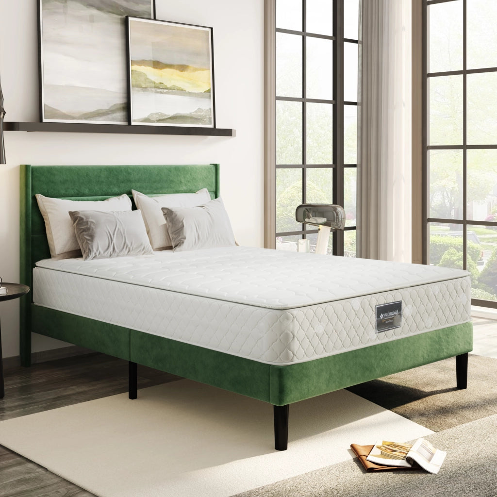 OKWISH Materasso a Molle Insacchettate 160×200 cm, Materasso Matrimoniale 7 Zone, H3, 25 cm, senza Materasso, in Poliestere, Bianco