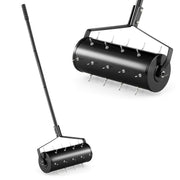 Aeratore per prato 45cm, Attrezzo pesante per cura del prato con manico in metallo da 130cm Nero-Attrezzi da giardino