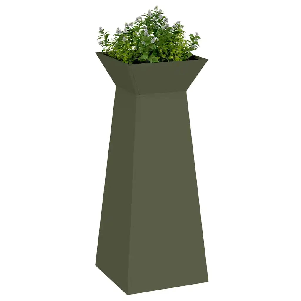 Fioriere | Cassetta per fiori | Vaso a Pilastro Oliva 40 x 40 x 100 cm