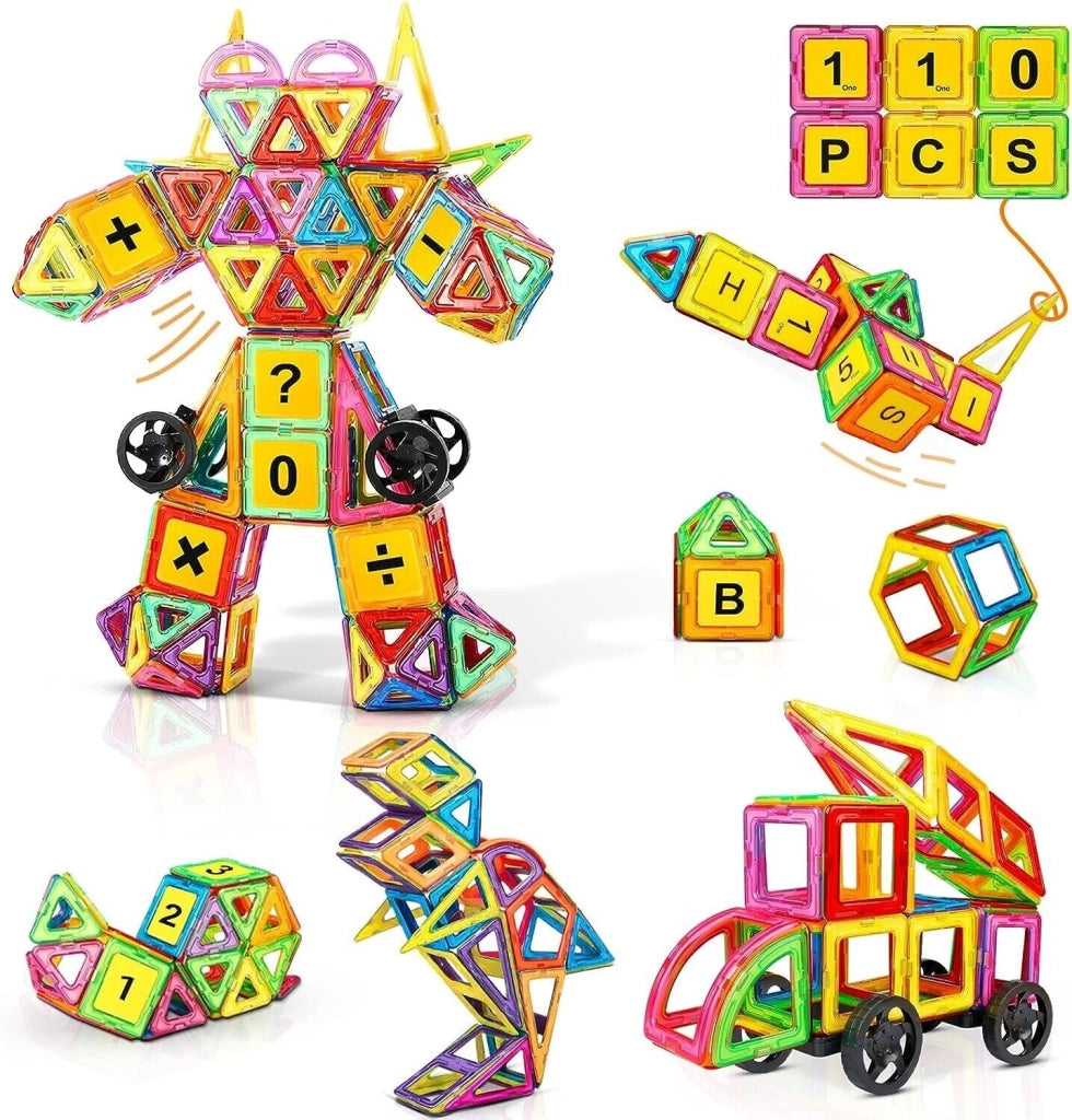 Blocchi Magnetici per Bambini ¨C zephmum ¨C 110 Pezzi