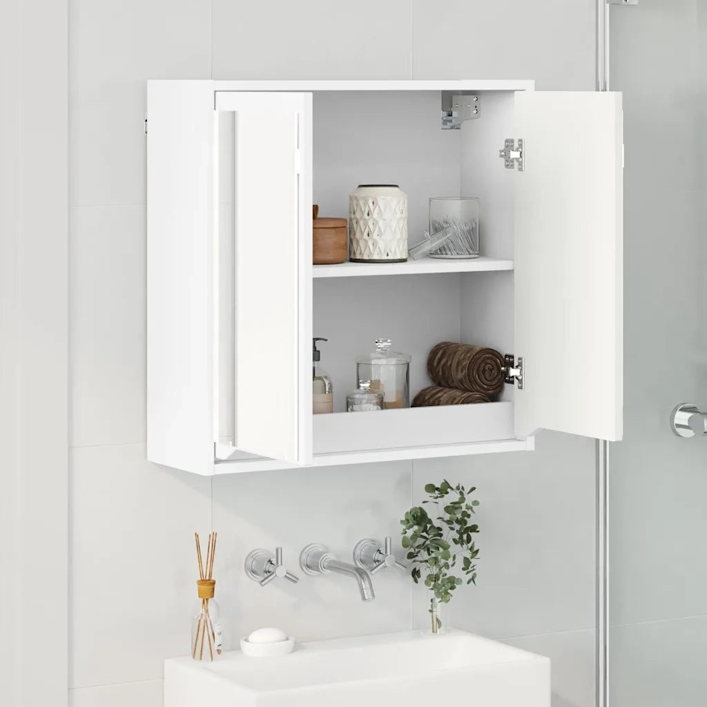 Mobiletto per specchio da bagno Bianco 60 x 20 x 60 cm