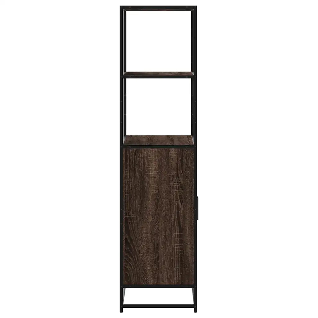 Credenza Rovere Marrone 68x35x139 cm Legno Multistrato Metallo