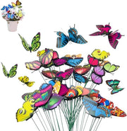 Decorazioni per giardino a forma di farfalla - Set di 60 pezzi di stecchi per farfalle di 6cm, 7cm e 9cm - Realizzate in PVC 3D - Decorazione idrorepellente per giardino, patio, vaso per piante e vaso per fiori