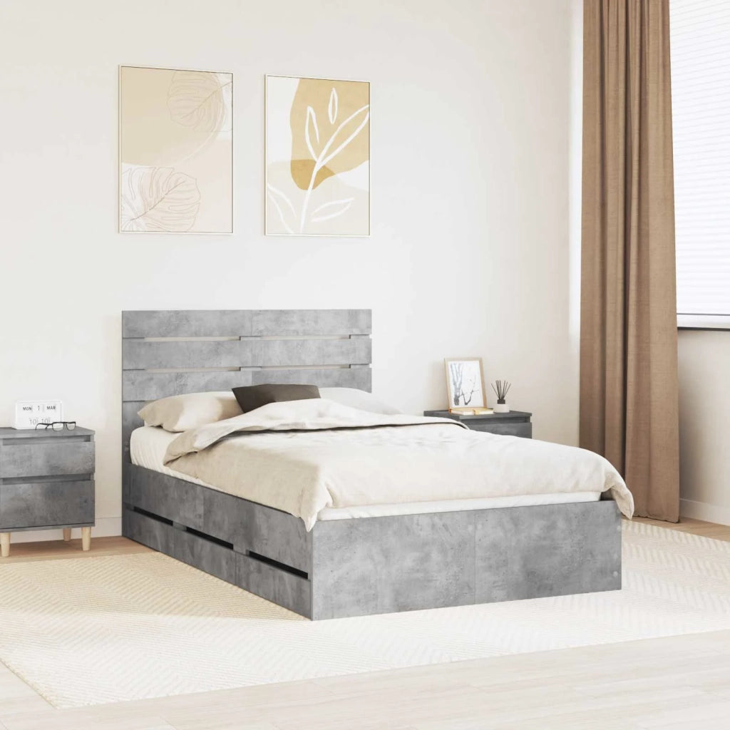 Struttura del letto con cassetto Grigio cemento 135 x 190 cm 3411511