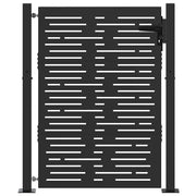 Cancello da giardino con blocco Nero 110 x 130 cm CFW2930690