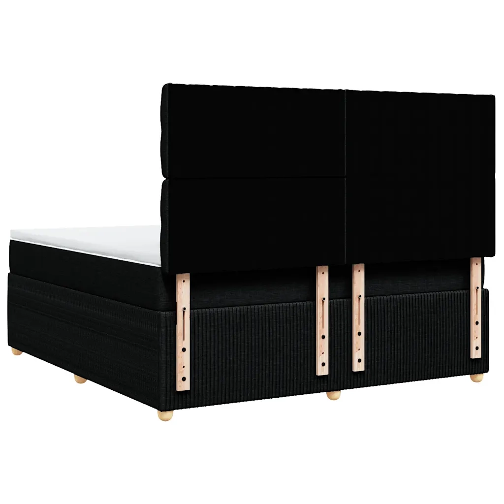 Giroletto a Molle con Materasso Nero 180x200 cm in Tessuto 3294444