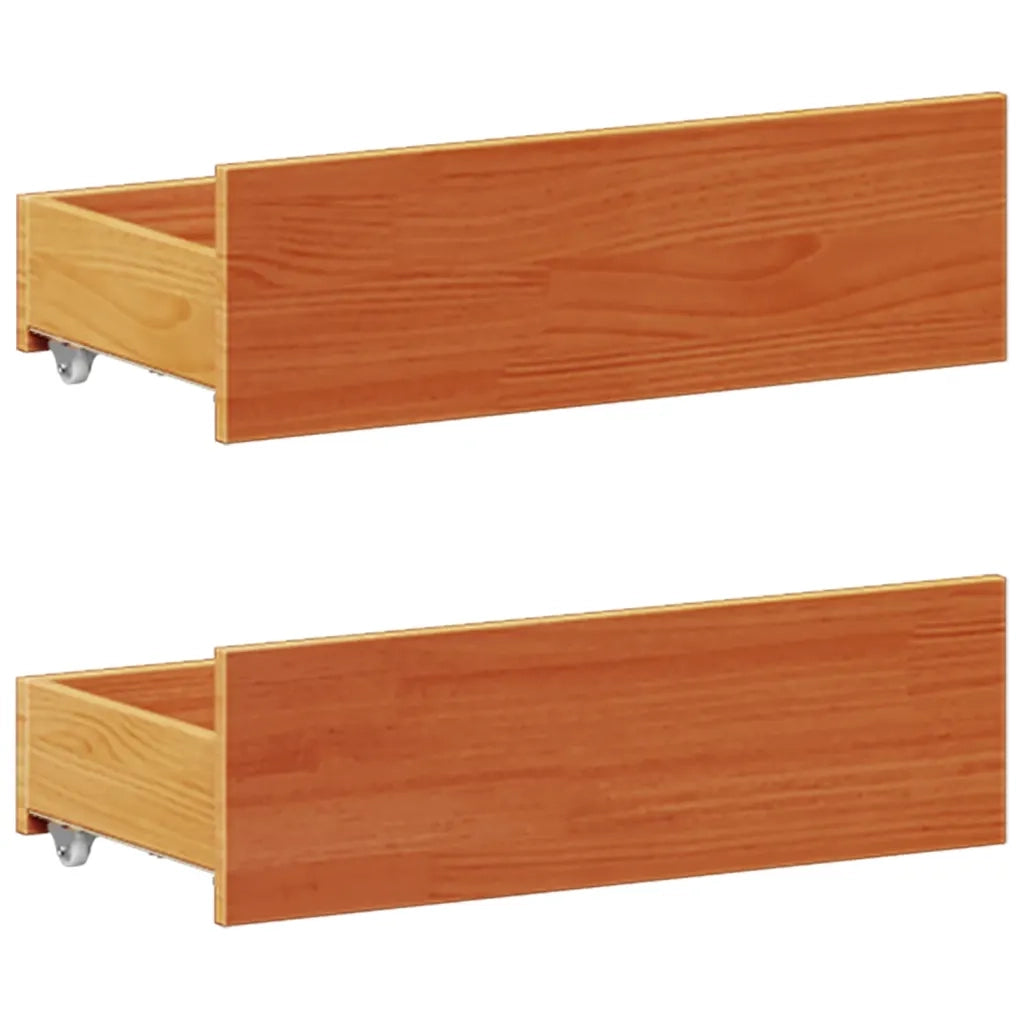 Letto Libreria senza Materasso Marrone Cera 150x200 cm in Pino 3308920