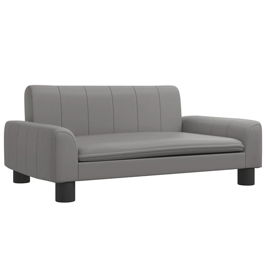 Divano per Bambini Grigio 70x45x30 cm in Similpelle