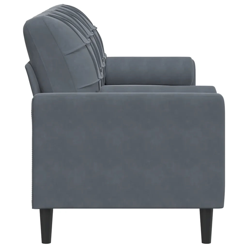 Divano a 3 Posti con Cuscini Grigio Scuro 180 cm in Velluto 3278230