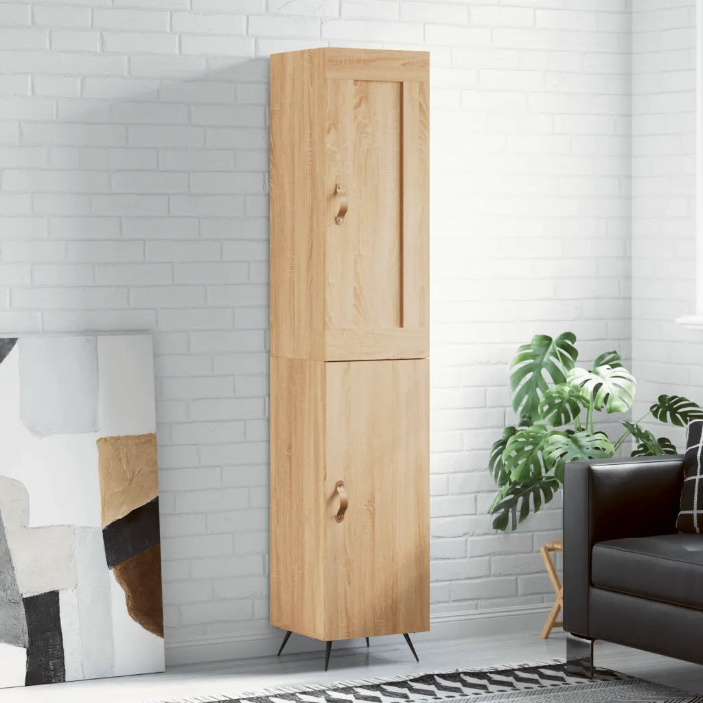 Credenza-Buffet-Armadio da cucina Rovere Sonoma 34,5x34x180 cm in Legno Multistrato 519151