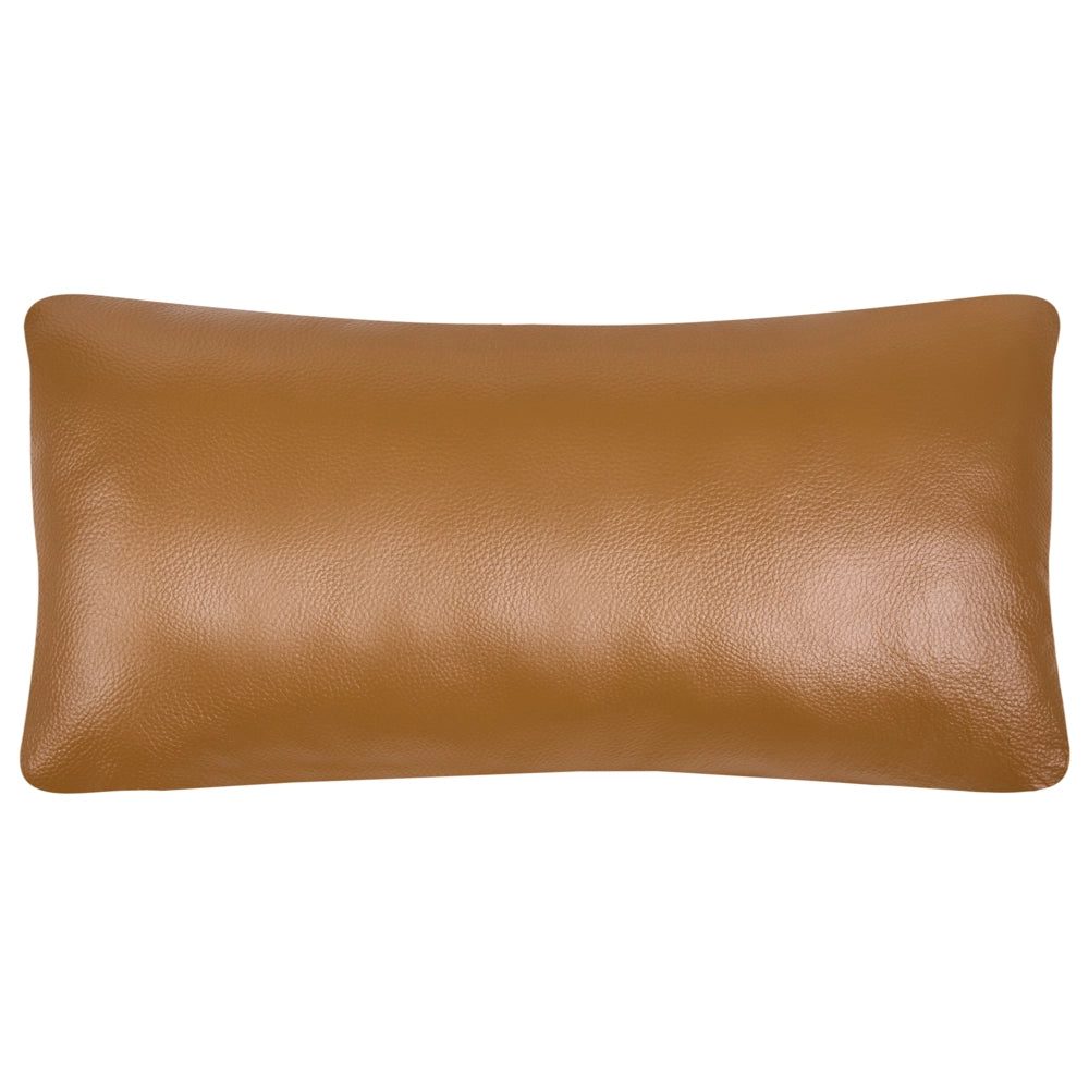 Poltrona in pelle marrone dorato con struttura in legno stile Mid-Century e Moderno