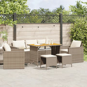 Set Divano da Giardino 6 pz con Cuscini Beige in Polyrattan 3213558