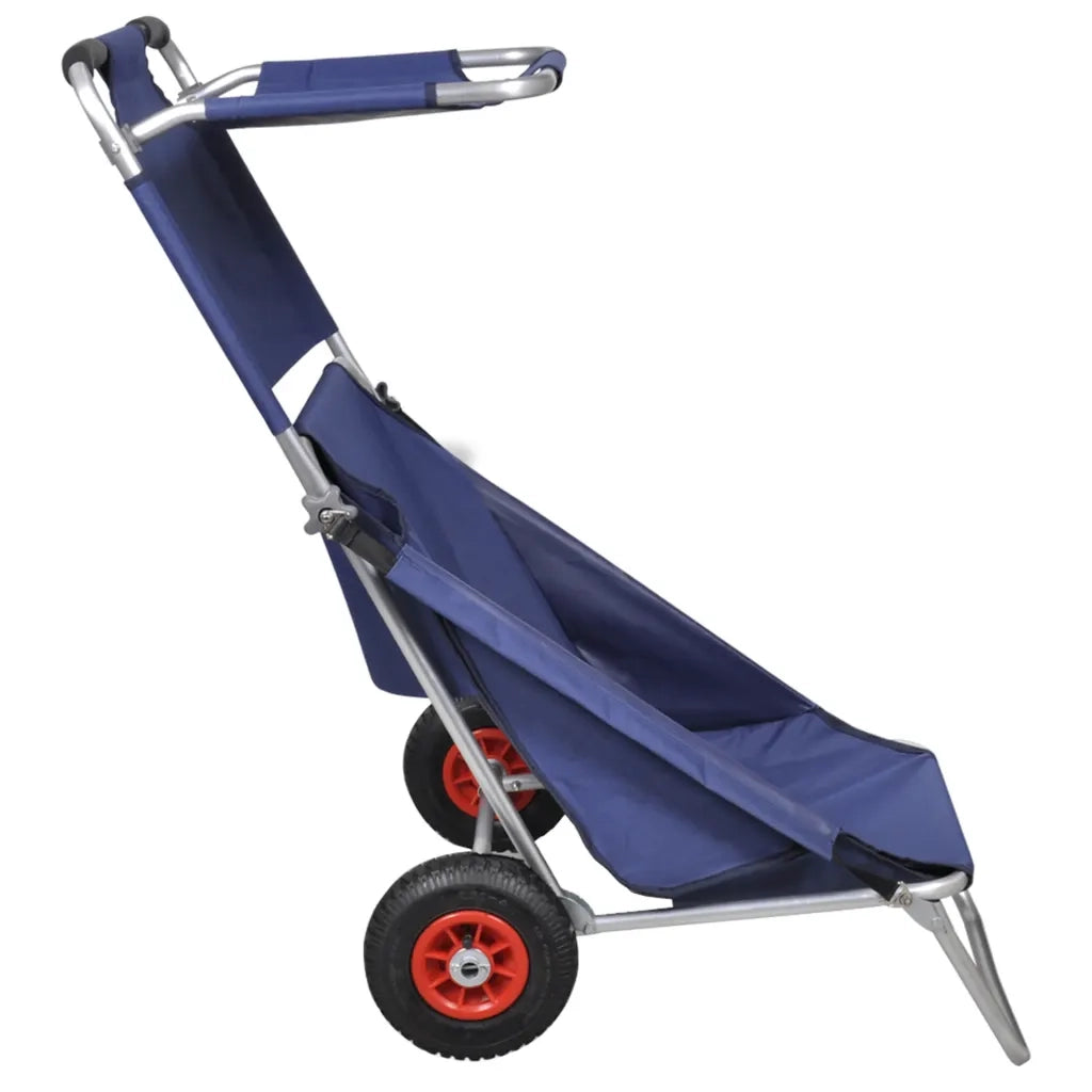 Carrello per la Spiaggia con Ruote Portatile Pieghevole Blu CFW7356148