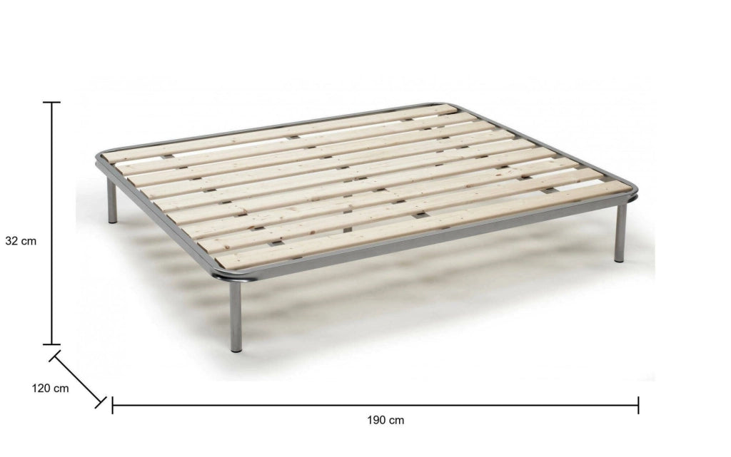 Rete letto piazza e mezza Adeena, Rete ortopedica a doghe piallate, 100% Made in Italy, cm 120x190h 31