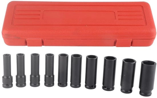 Set di chiavi a molla 10 pezzi - Acciaio Cr-Mo - 1/2 pollice - Diversi diametri 10-24 mm - Con scatola in plastica - Nuovo di fabbrica - Chiavi a molla