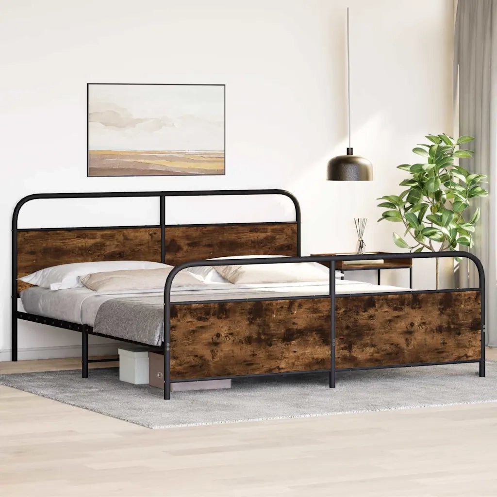 Giroletto senza Materaso in Metallo Rovere Fumo 183x213 cm 3318640