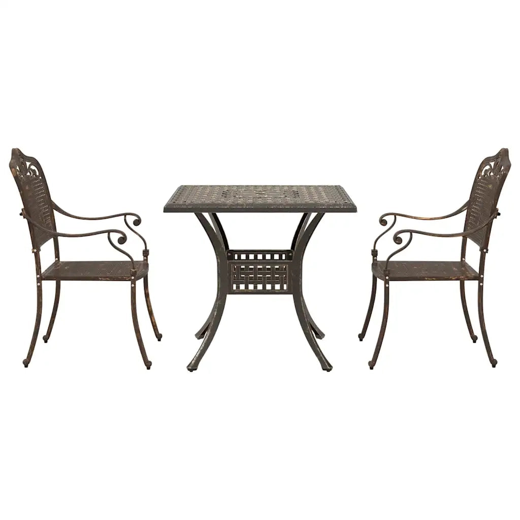 Set di Tavolo da Giardino 3 pcs Bronzo Alluminio pressofuso 3334740