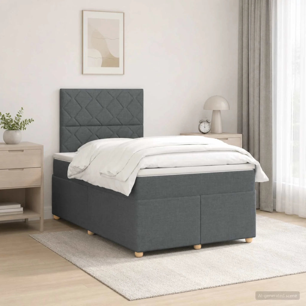 Letto box spring con materasso Grigio Scuro 120 x 200 cm 3455330