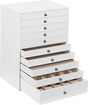 Scatola per gioielli - 29 x 20,5 x 40,5 cm - 10 coperchi - Bianco