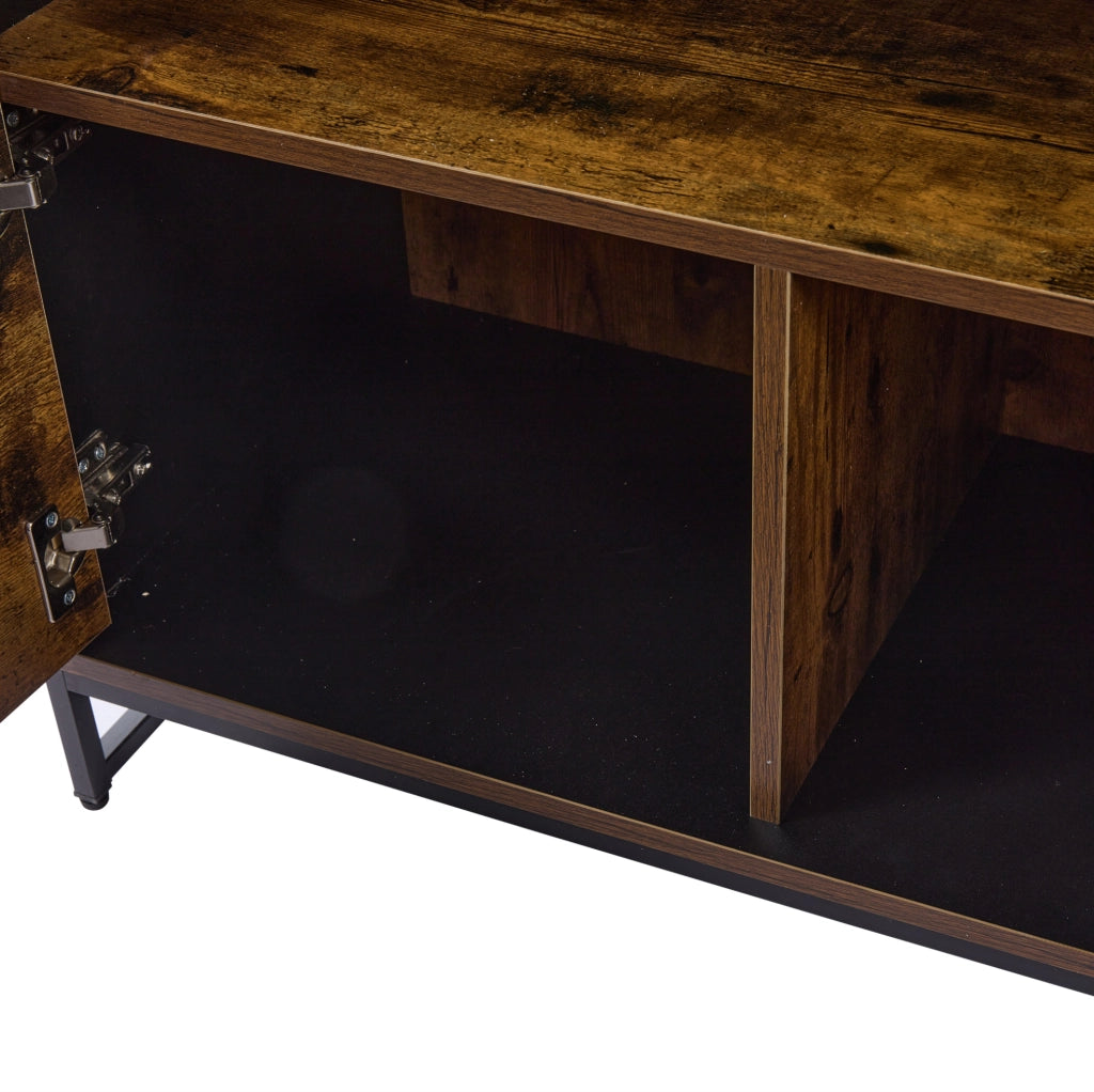 Vetrina 80 x 40 x 138 cm in MDF; con LED Bluetooth; 2 cassetti e ante in acrilico; nero effetto legno