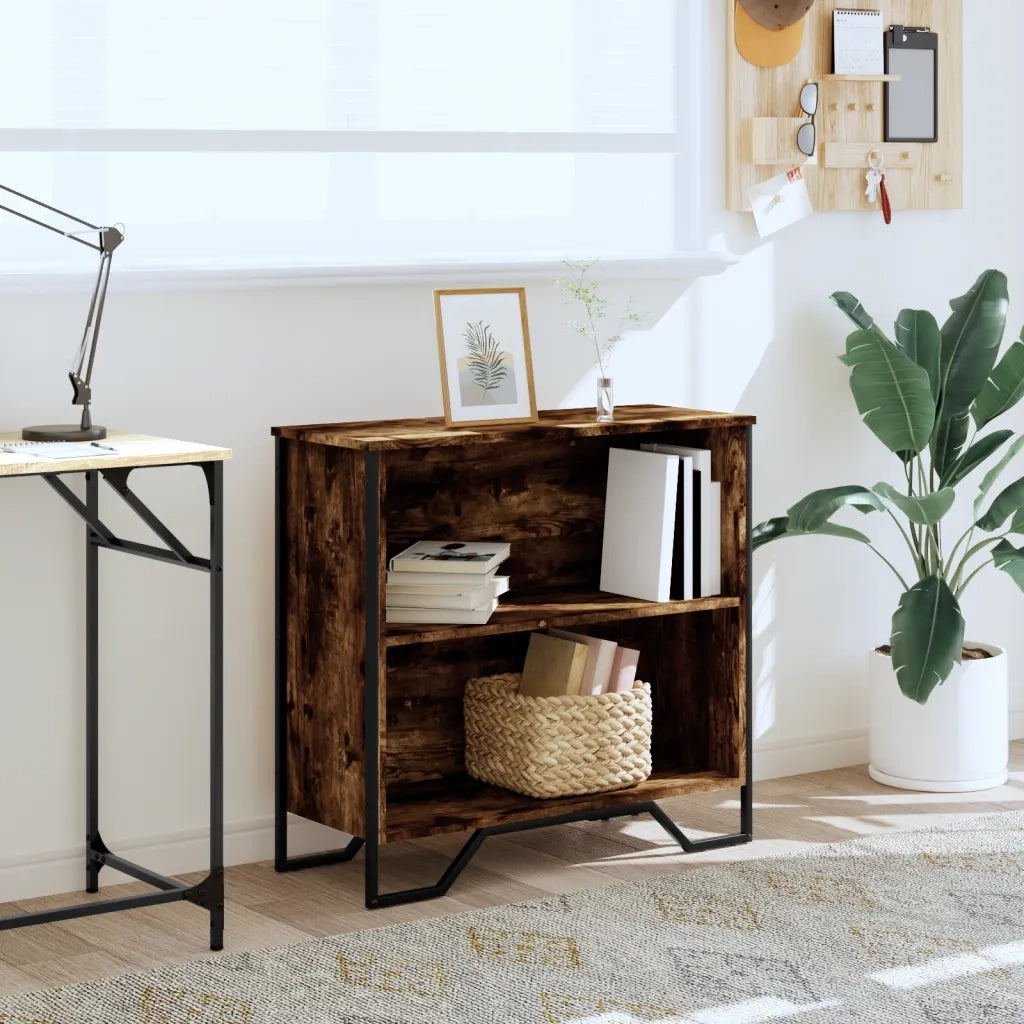 Libreria-Scaffale per Libri-Mobile di Stoccaggio Rovere Fumo 80x31x74,5 cm in Truciolato