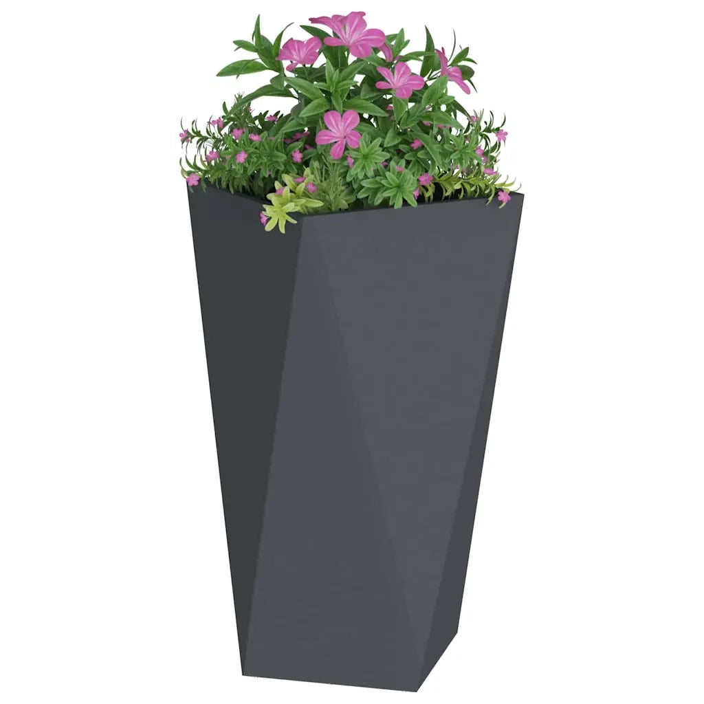 Fioriera | Cassetta per fiori | Vaso Antracite 40 x 40 x 75 cm Acciaio