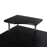 Scrivania per Computer Moderna con Cassetti, Ripiani e Tastiera Estraibile, Scrivania da Ufficio per Casa in Legno Nero 152x60x88cm