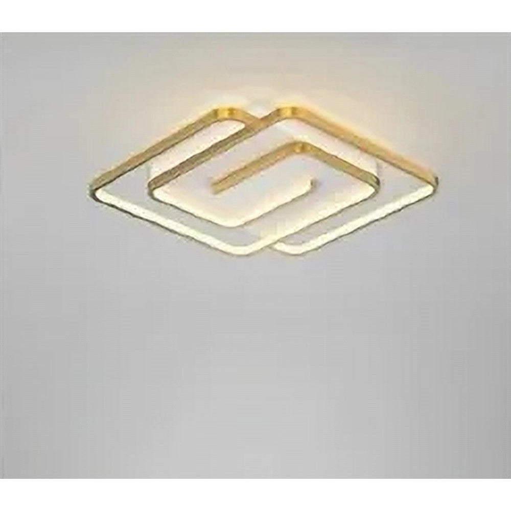 Trade Shop - Plafoniera Led 48w Quadrata Spirale Vortice Oro Lampadario Soffitto Luce 4000k 70654 -