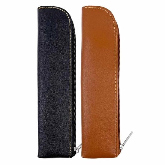Etui portatile in pelle con chiusura a cerniera - multifunzionale - design elegante - soluzione di organizzazione