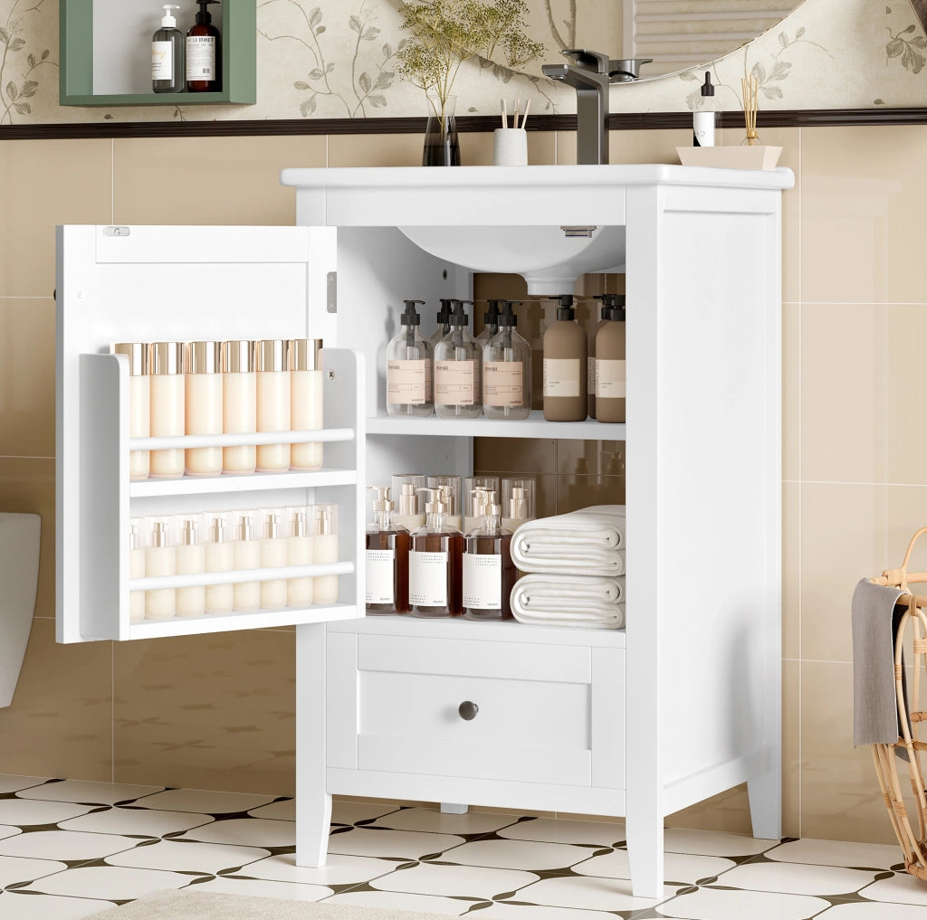 Mobile bagno freestanding 51x46x85 cm con lavabo in ceramica