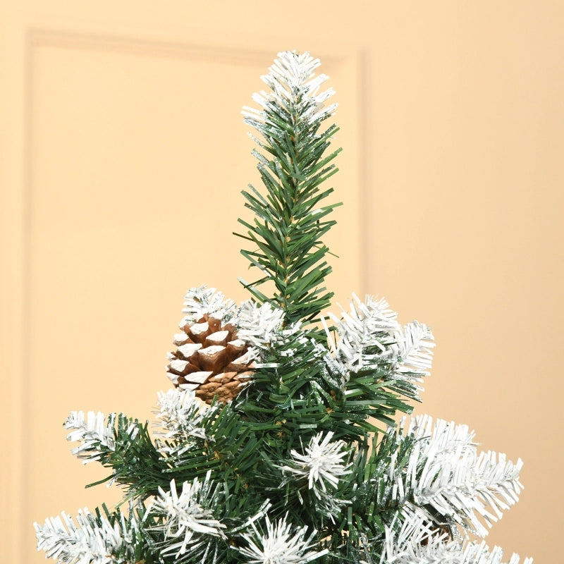 Albero di Natale artificiale, 630 rami, 37 pigne, punte innevate, ignifugo, 180 cm