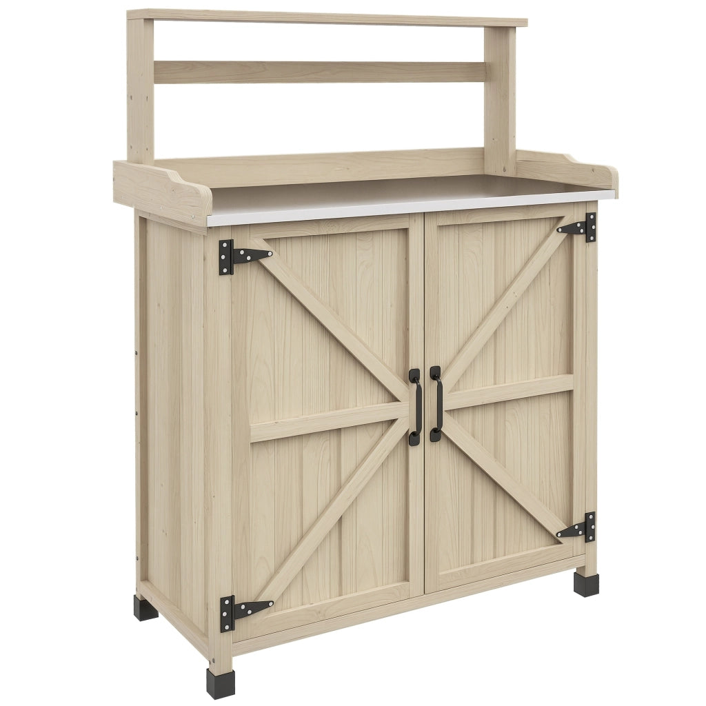 Tavolo da giardino ¨C zephmum ¨C legno naturale 90.5x41x124.5cm