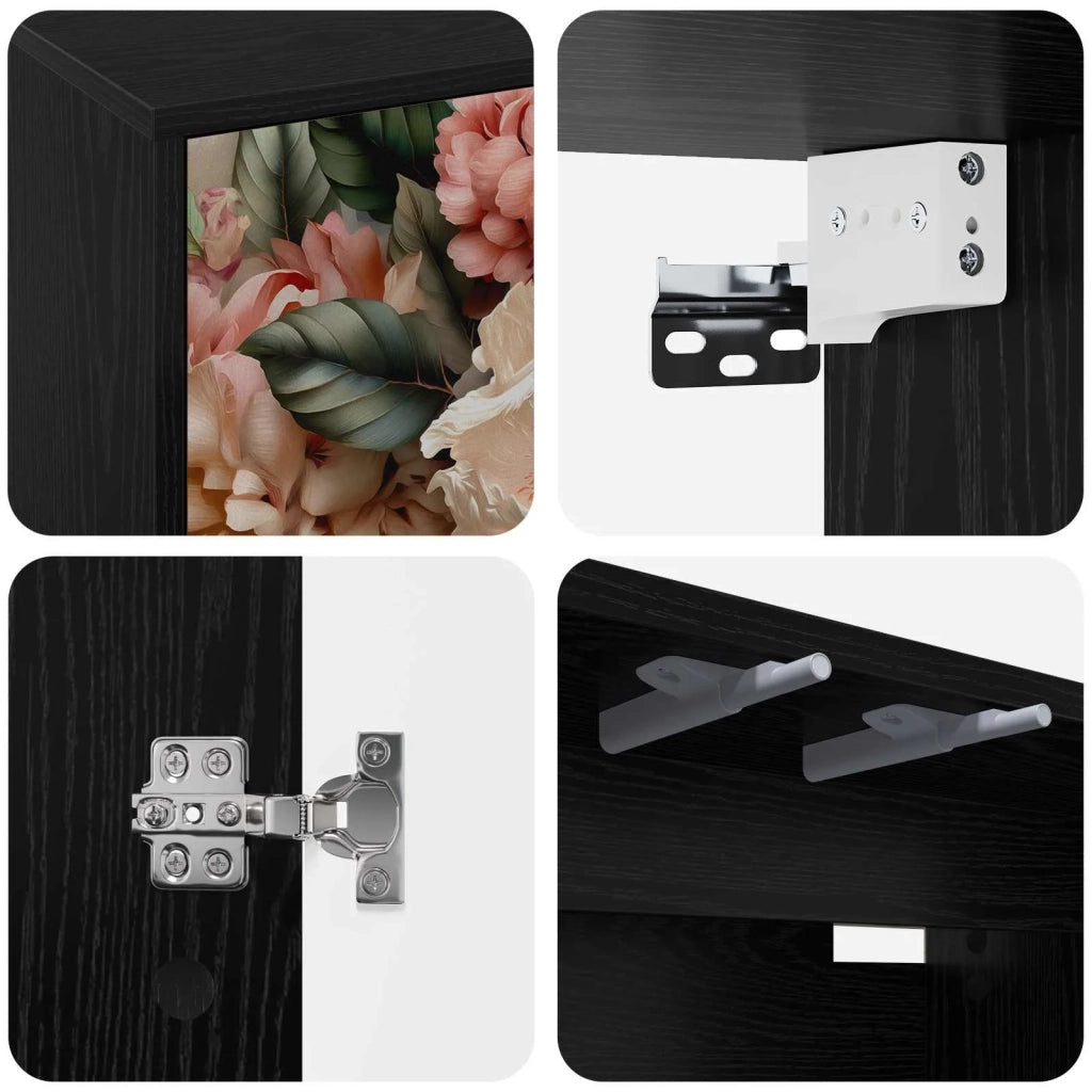 Mobile TV da Parete BORNE 69 x 33 x 40 cm Rovere Nero 8007124