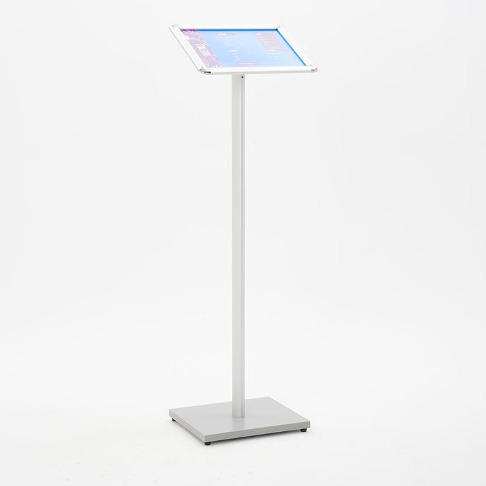 Espositore a Leggio con Piantana 30x108x25 cm in MDF Silver