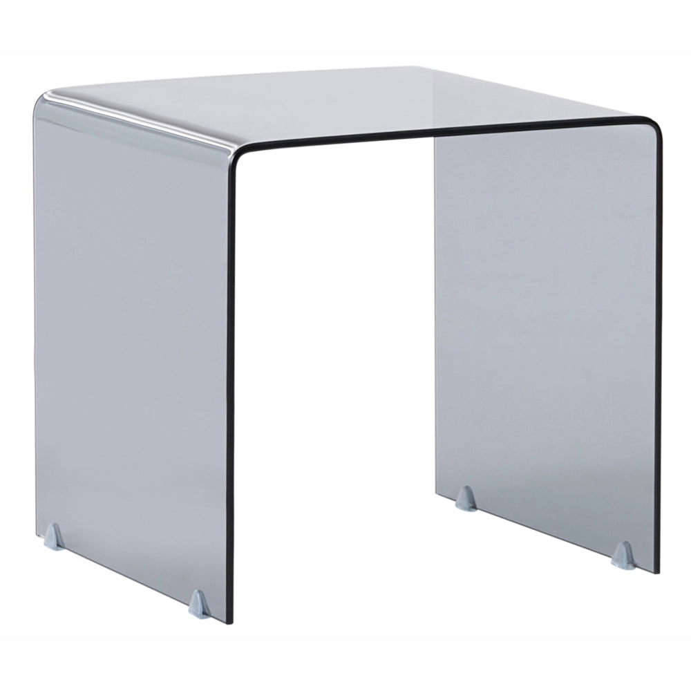 Set di 2 Tavolini Rettangolari in Vetro nero Trasparente Minimalista stile Minimalista soggiorno