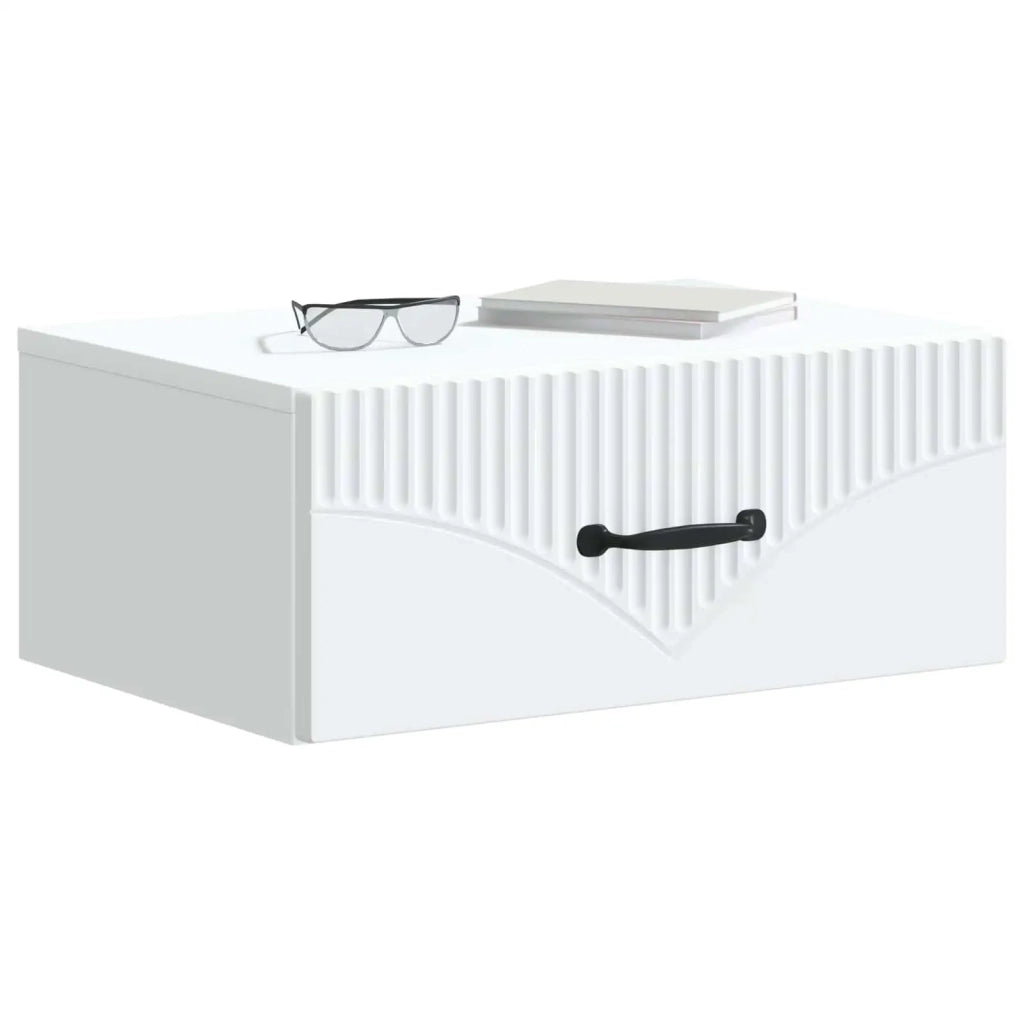 Mobiletto da notte a muro 2 pcs Bianco 49 x 34,5 x 20 cm