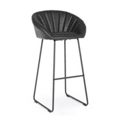 Sgabello bar in ecopelle vintage nero Jacky Bizzotto