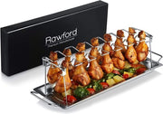 Piastra per pollo con spazio per 14 grigliate - piastra per pollo per pollo perfettamente grigliato, piastra per pollo pieghevole in acciaio inossidabile - griglia per pollo (dimensione normale)
